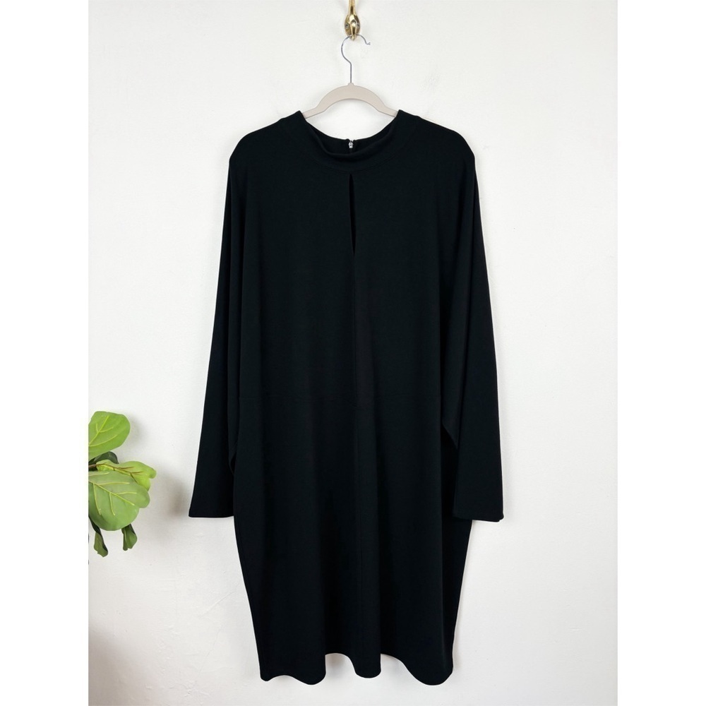 Lane Bryant 6th & LN Collection Black Keyhole Neckline Long Sleeve Dress Sz 28